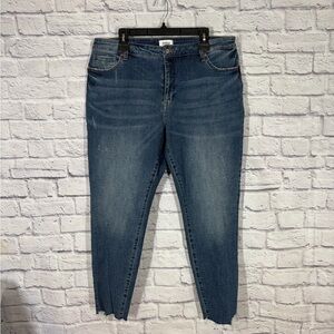 Pistola Raw Hem Skinny Ankle Jeans Medium Wash Stretch Plus Size 18W
